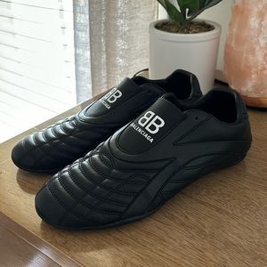 BALENCIAGA ZEN LOGO-PRINT FAUX LEATHER SNEAKERS